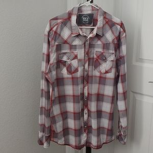 Long-Sleeve Plaid Stitched Shirt